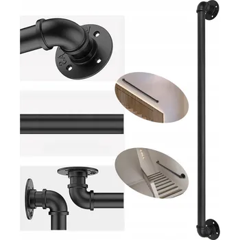 Zábradlí SCHODIŠŤOVÉ ZÁBRADLÍ MADLO NA SCHODY ČERNÉ 32mm 100 cm