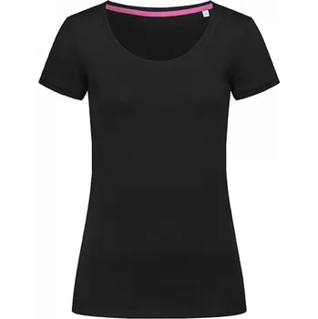 Dámské tričko Stedman Tričko s hlubokým výstřihem a úzkým žebrovaným límcem Barva: Černá, Velikost: L S9120