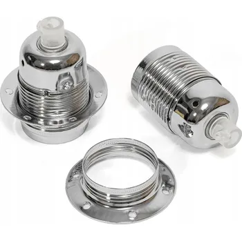 Objímka na žárovku Chromovaná objímka žárovky E27 s kroužkem