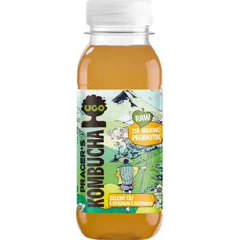 Čaj Kombucha zelený čaj s citrónem a zázvorem 250 ml UGO