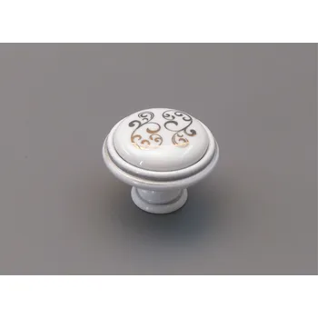 Nábytkové kování 24P77.0350.V4G knopka porcelán bílošedá 35mm