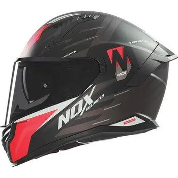 Helma na motorku NOX přilba N401 Crower BLACK/RED MATT 2025 - S