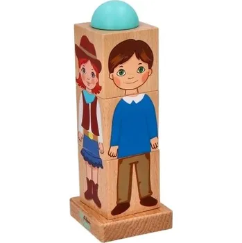 Hlavolam Adam Toys Dřevěná rotační hádanka Děti světa