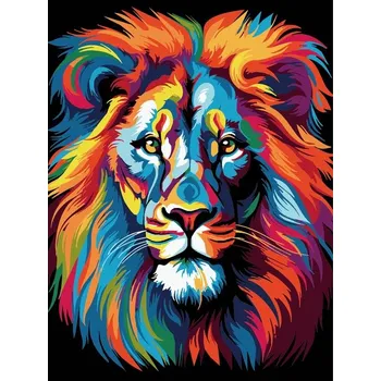 Textilie vytvarnehracky.cz Malování na černé plátno 30 x 40 cm, lev