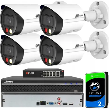 Bezpečnostní kamera Sada IP PoE monitoringu 4MPx K se 4 kamerami DAHUA WizSense s AI analýzou