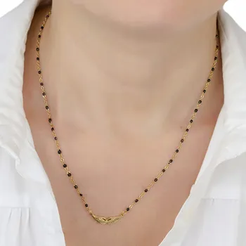 Náhrdelník Náhrdelník křídla OCEL UŠLECHTILÁ POZLÁCENÁ