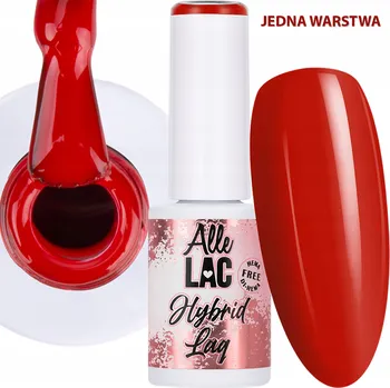 Lak na nehty Hybridní lak ALLELAC 6g LED/UV Gel Polish Red Radiant Červený Červeň