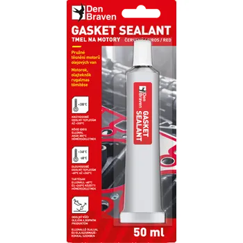 Průmyslové lepidlo DenBraven Gasket sealant červený 50 ml tuba v blistru cihlově červená