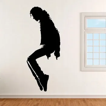 Samolepící dekorace Michael Jackson na špičkách - vinylová samolepka na zeď 80x32cm