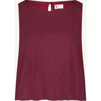 Dámská halenka V By Vera Mont Dámský Top S Ozdobnými Kamínky, tmavě červená, 42