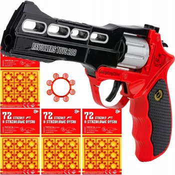 Dětská zbraň VELKÝ REVOLVER PISTOLE NA SLEPÉ NÁBOJE KOVOVÝ + ZÁPALKA 288 VÝSTŘELY DÁREK