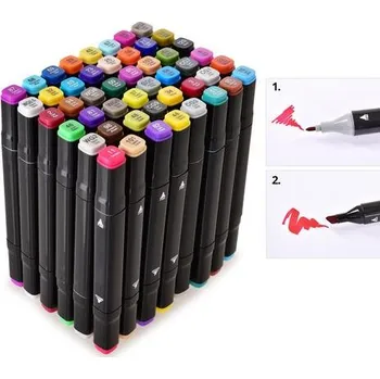 Sada 48 ks oboustranných alkoholových fixů v textilním pouzdře