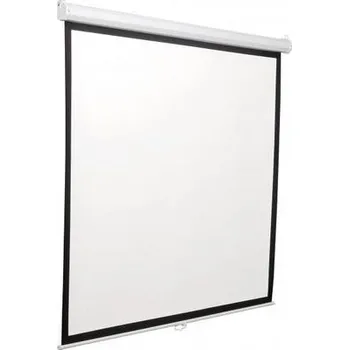 Projekční plátno SBOX PSM-112 závěsné manuální roletové plátno, 200x200cm, úhlopříčka 112 palců, 1:1, bílé pouzdro