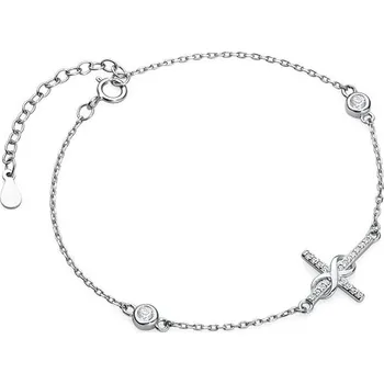 Náramek Olivie Stříbrný náramek KŘÍŽEK NEKONEČNO 3397 Ag 925; ≤1,6 g.