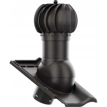 Komín Rotační kulový Větrací komín , průměr 125 mm, BRAAS RUBÍN 9V ANTRACIT TEAK