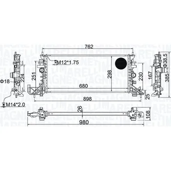 Chladič motoru Chladič, chlazení motoru MAGNETI MARELLI 350213206700