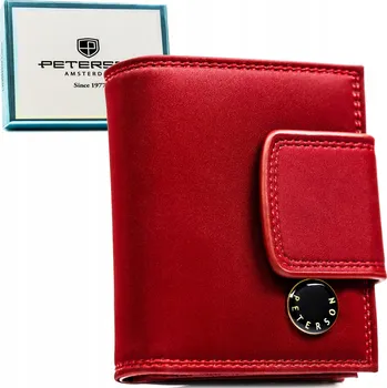Peněženka Peterson peněženka z pravé kůže červená - dámská
