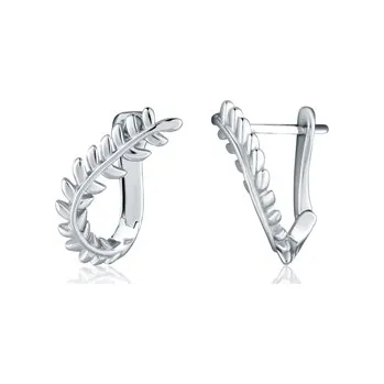 Náušnice Dámské stříbrné náušnice lístekček SVLE2677X860000