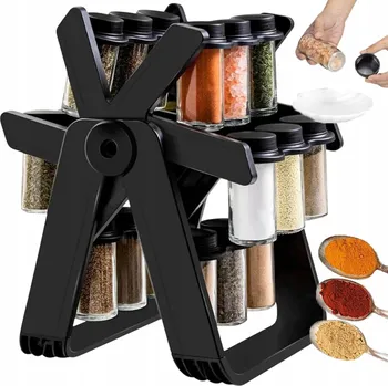 Obraz OTOČNÝ STOJAN NA KOŘENÍ S 18 SKLENIČKAMI