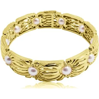 Náramek JK Zlatý náramek s přírodními perlami 14 kt ZRSO008Z-18-0000B