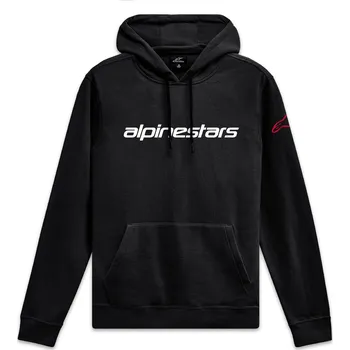 Pánská mikina mikina WORDMARK HOODIE 3, ALPINESTARS (černá/bílá/červená) Velikost: S