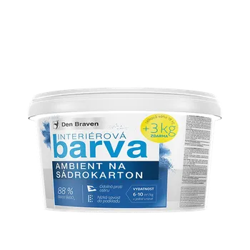 Průmyslové lepidlo DenBraven Interiérová barva AMBIENT na sádrokarton 18 kg kbelík 15 + 3 kg bílá - bělost min. 88%