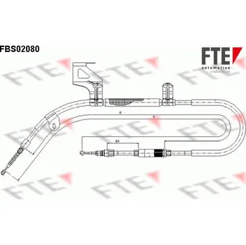 Brzdový systém Tažné lanko, parkovací brzda FTE 9250080