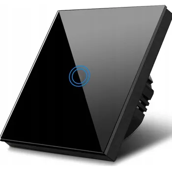 vypínač DOTYKOVÝ SPÍNAČ SVĚTLA SKLENĚNÝ JEDNODUCHÝ SKLO ČERNÝ LED