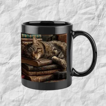 Hrníček pro knihomoly – Spící kočka