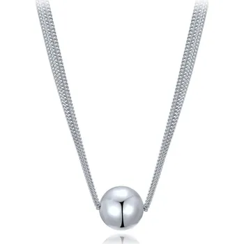 Náhrdelník MINET Elegantní stříbrný náhrdelník se třemi řetízky s kuličkou Ag 925/1000 10,65g