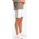 Pánské krátké tepláky s širokými pruhy - V1 OM-SRSK-0182 Barva: Bílá, Velikost: 2XL