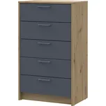 Komoda Rondi 5 zásuvek 60х40х100 dub artisan / grafit