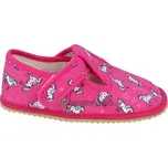 Beda barefoot - bačkorky suchý zip - růžová s koníkem 24