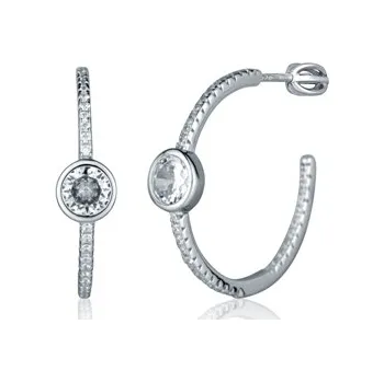 Náušnice Stříbrné náušnice kruhy s čirými zirkony 24 mm SVLE2384XH2BI00