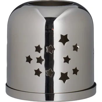 Svícen H&L Stříbrný svícen na čajovou svíčku s hvězdami (10x10,3 cm), větší