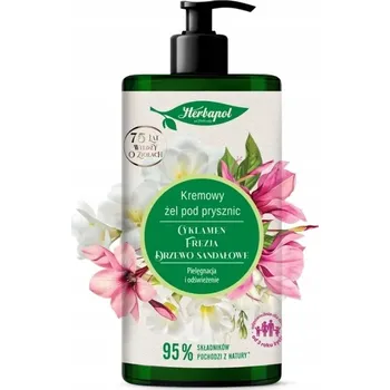 Koupelová kosmetika Herbapol krémový sprchový gel cyklámen, frézie a santalové dřevo 740 ml