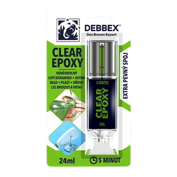 Průmyslové lepidlo DenBraven Clear Epoxy 24 ml blistr transparentní