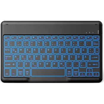 Klávesnice EasyAcc bezdrátová klávesnice LED RGB pro iPad Samsung černá