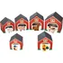 Dřevěná hračka Adam Toys  Farma Domečky a pyramidy s 6 dřevěnými zvířátky