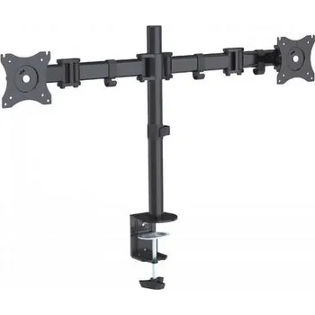 Televizní držák SBOX LCD-352/2 otočný stolní držák s náklonem a dvojitým ramenem pro 2x LCD 13-27" (33-69cm), do 8kg, VESA od 75x75 do 1