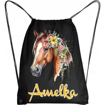 Školní Vak na Boty Batoh Do Školky s Koněm Kůň JMÉNO 10 #1