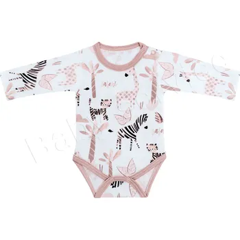 Kojenecký body Baby Service Rostoucí body Safari růžová Česká výroba Babyservice Vel. 62