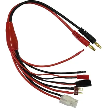 Nabíječka baterií Equilibrium Nabíjecí kabel combo na nabíječky B6 4mm banánky (konektor TAMIYA, Dean-T, JTS)