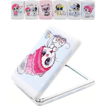 Kosmetické zrcátko Zrcátko dětské kapesní rozkládací oboustranné zvířátka 6 druhů