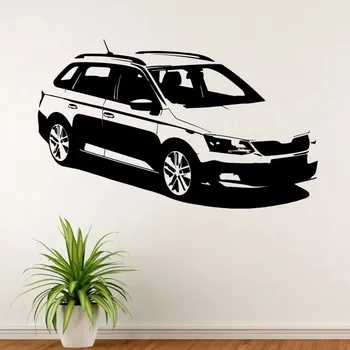 Samolepící dekorace Škoda Fabia kombi - vinylová samolepka na zeď 80x48cm