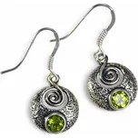 BELTINE, stříbrné náušnice, peridot, Ag 925/1000