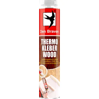 Průmyslové lepidlo DenBraven THERMO KLEBER WOOD 750 ml pistolová dóza žlutá