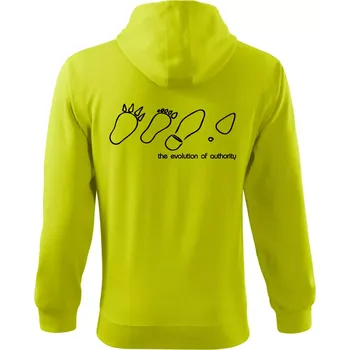 Pánská mikina Evolution of authority - Mikina s kapucí na zip trendy zipper - S ( Limetková )