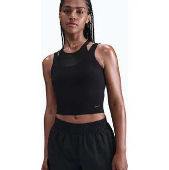 Dámský tréninkový top Nike One Fitted Dri-Fit Cropped Tank black/dark smoke grey