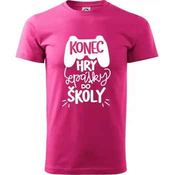 Pánská móda Konec hry, zpátky do školy - Klasické pánské triko vyšší gramáže - XL ( Purpurová )